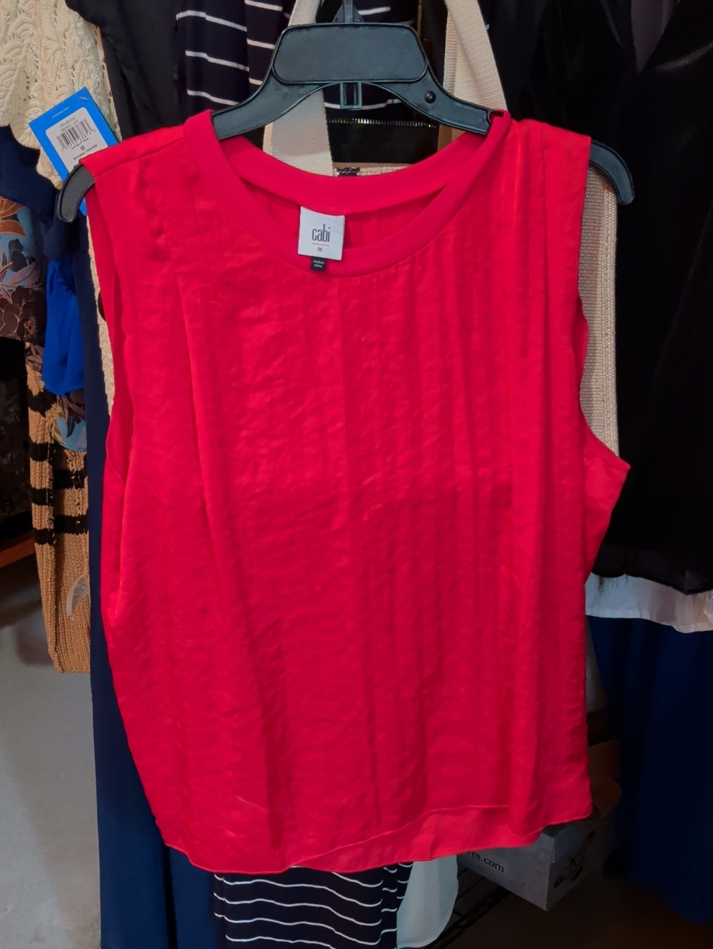 CAbi Bright Red Sleeveless Tank